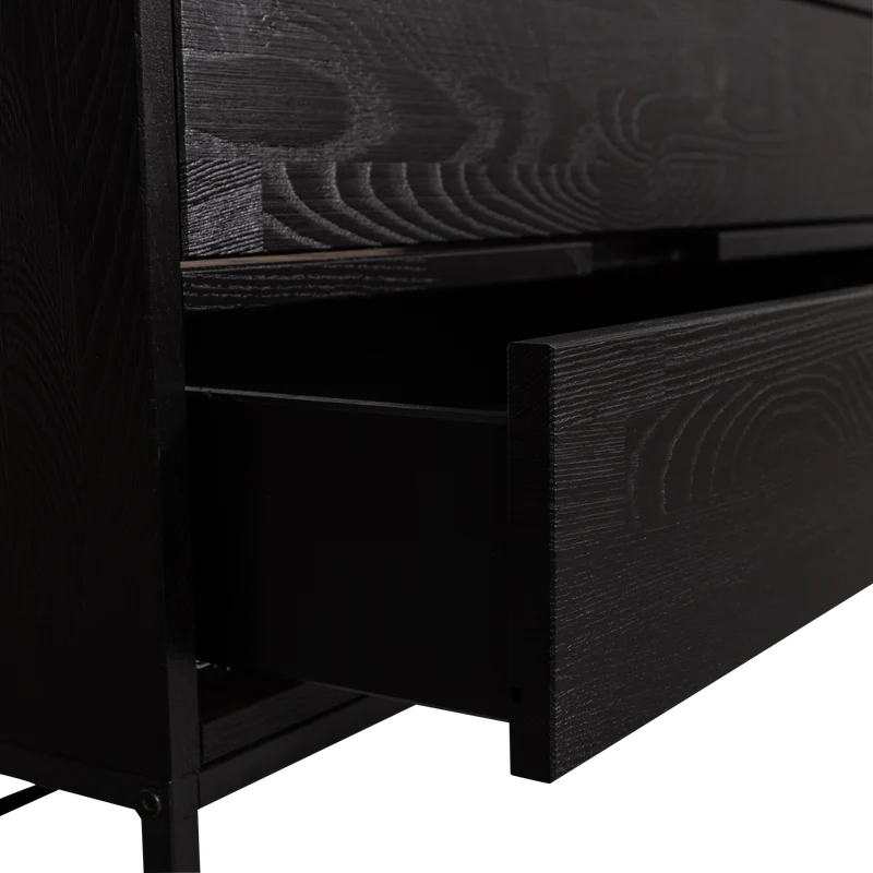 Silas tv möbel 120 cm asche schwarz