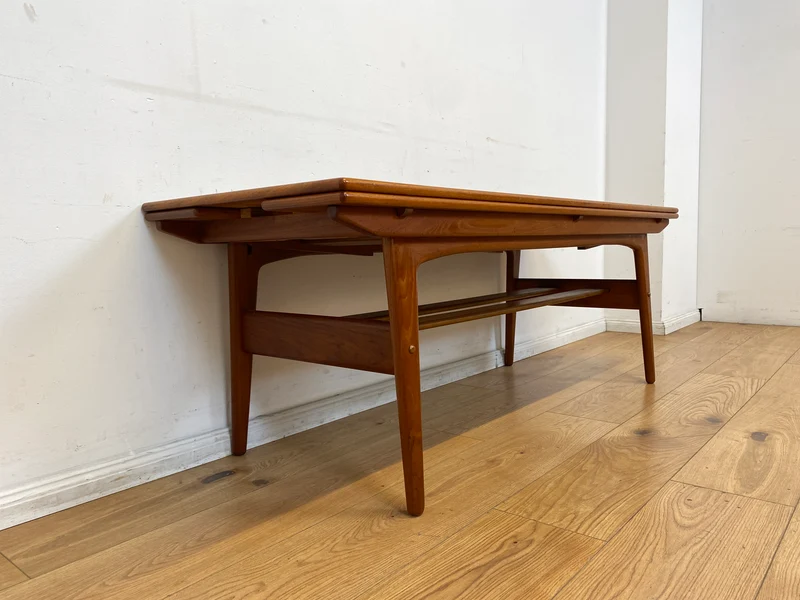 Stilvoller skandinavischer Designer Salontisch Trioh von Kai Kristiansen I auszieh- und höhenverstellbar I Teakholz I Wohnzimmertisch Couchtisch Esstisch Tisch Danish Design Mid-Century Vintage I