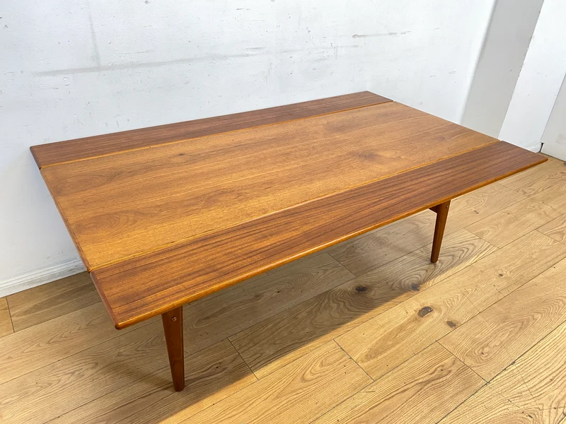 Stilvoller skandinavischer Designer Salontisch Trioh von Kai Kristiansen I auszieh- und höhenverstellbar I Teakholz I Wohnzimmertisch Couchtisch Esstisch Tisch Danish Design Mid-Century Vintage I