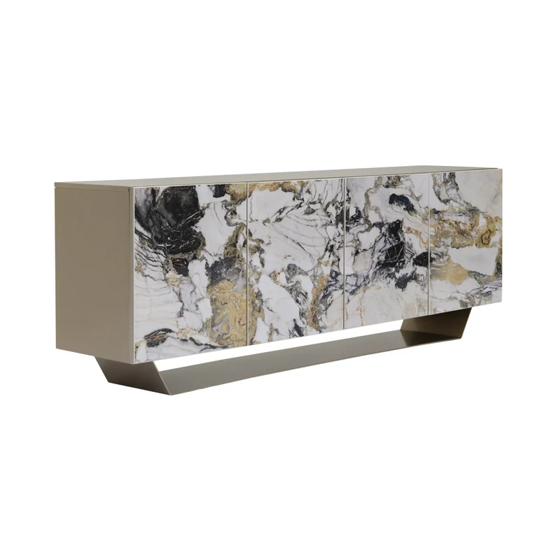 Ibiza Sideboard 4dr Metallic Finish Perl