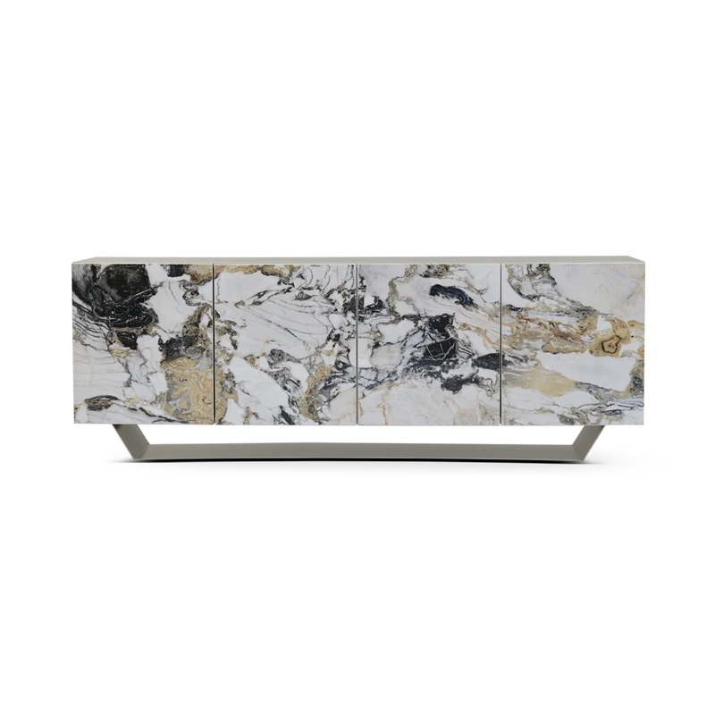 Ibiza Sideboard 4dr Metallic Finish Perl