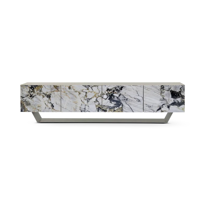 Ibiza TV Bench 4dr Metallic Finish Perl