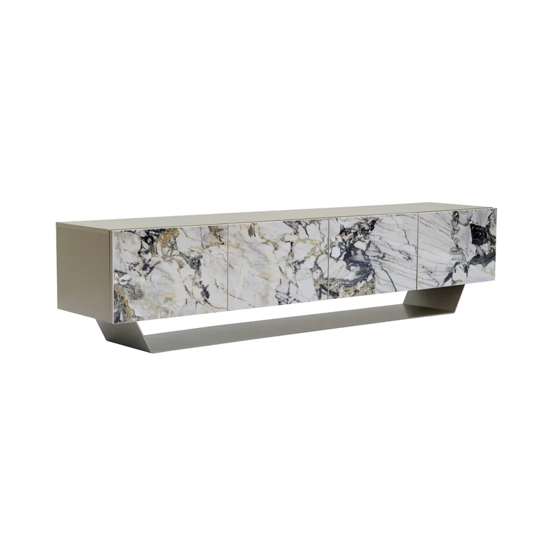 Ibiza TV Bench 4dr Metallic Finish Perl