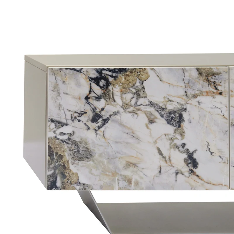 Ibiza TV Bench 4dr Metallic Finish Perl