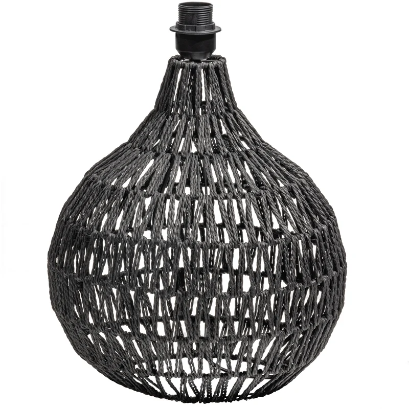 Macy tischlampenfuß rattan look schwarz