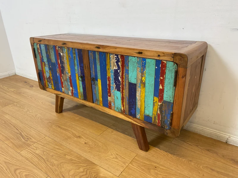 Boatwood by WMK I Bunterschönes Sideboard handgefertigt aus altem Bootsholz