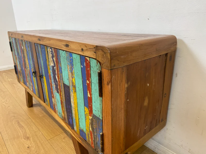 Boatwood by WMK I Bunterschönes Sideboard handgefertigt aus altem Bootsholz