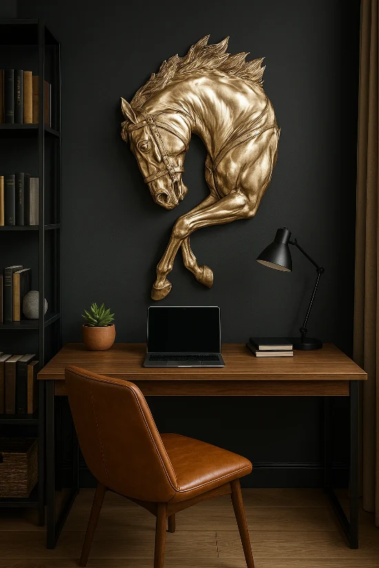 Eclipse Stallion – Metallic Wall Sculpture