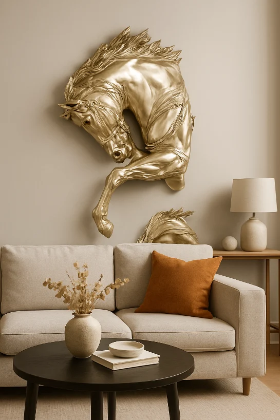 Eclipse Stallion – Metallic Wall Sculpture