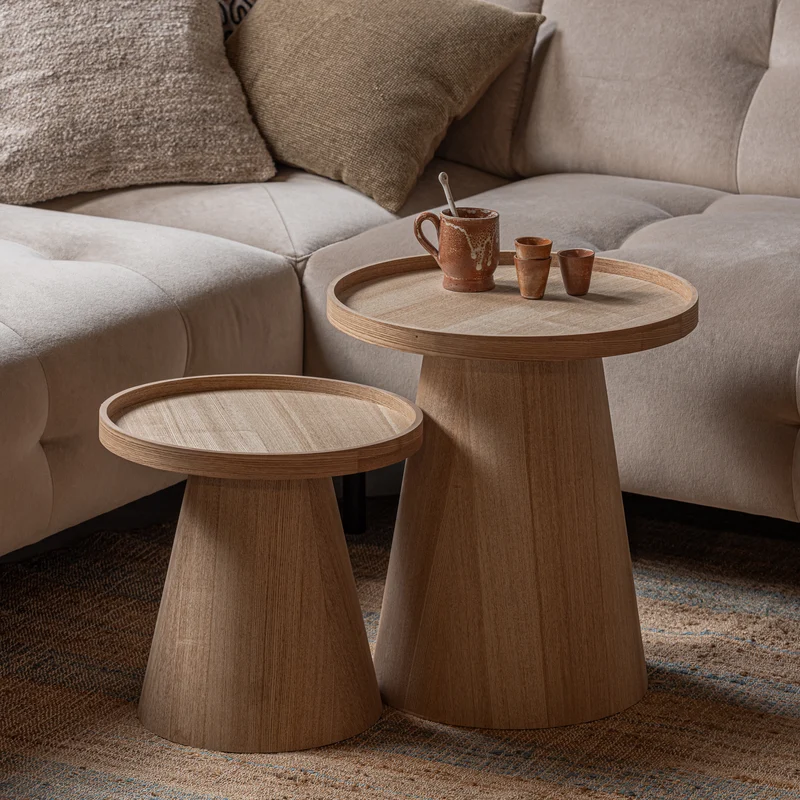 Maud beistelltisch konisches holz natur 50xø45 cm