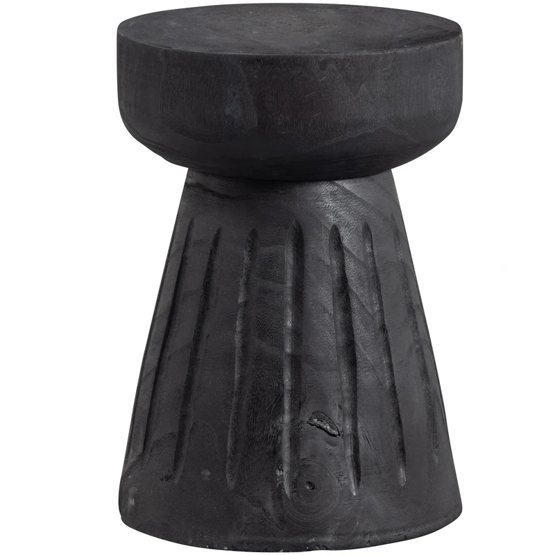Borre hocker holz schwarz 40xø28 cm