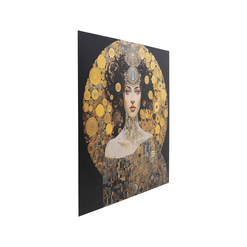 Art Nouveau Lady – 3D Glass Picture (Golden)