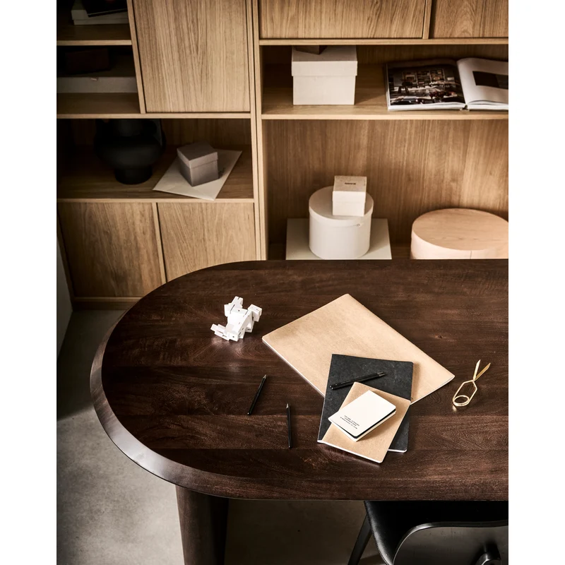 Ellips esstisch mango holz walnuss 90x180 cm