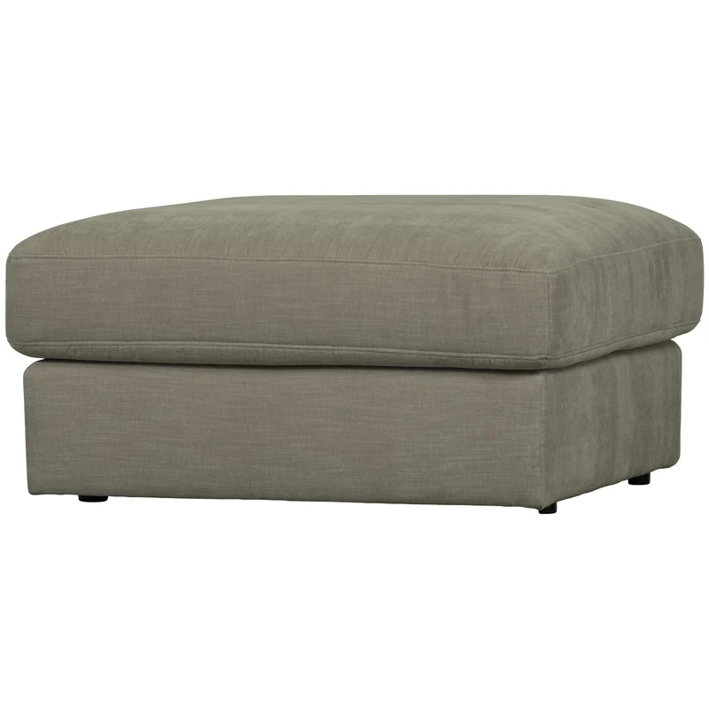 Family hocker gewebter stof warmgrau