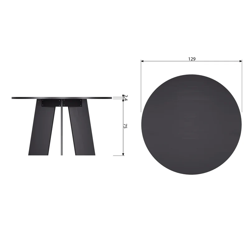 Fries esstisch eiche blacknight ø129 cm