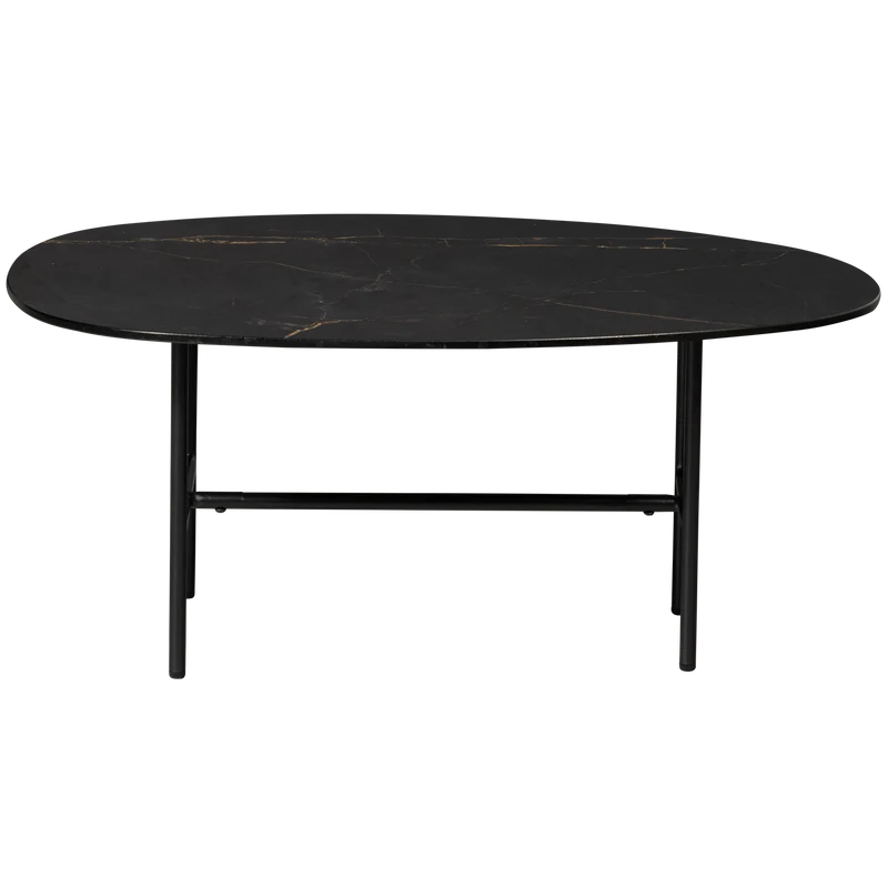 Vajen couchtisch mit marble look top schwarz 80x60cm