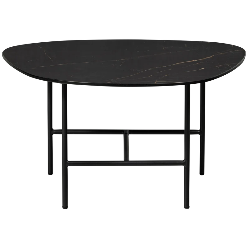 Vajen couchtisch mit marble look top schwarz 70x70 cm