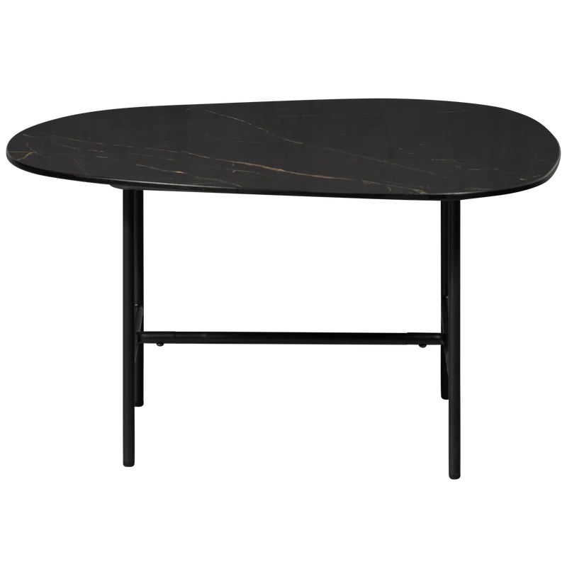 Vajen couchtisch mit marble look top schwarz 70x70 cm