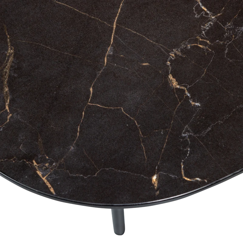 Vajen couchtisch mit marble look top schwarz 70x70 cm