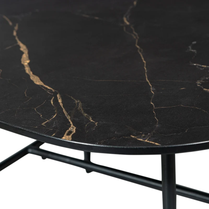 Vajen couchtisch mit marble look top schwarz 70x70 cm