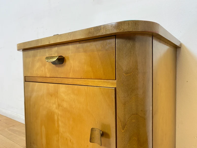 WMK I Formschöner und sehr gut erhaltener Mid-Century Nachttisch mit Schublade