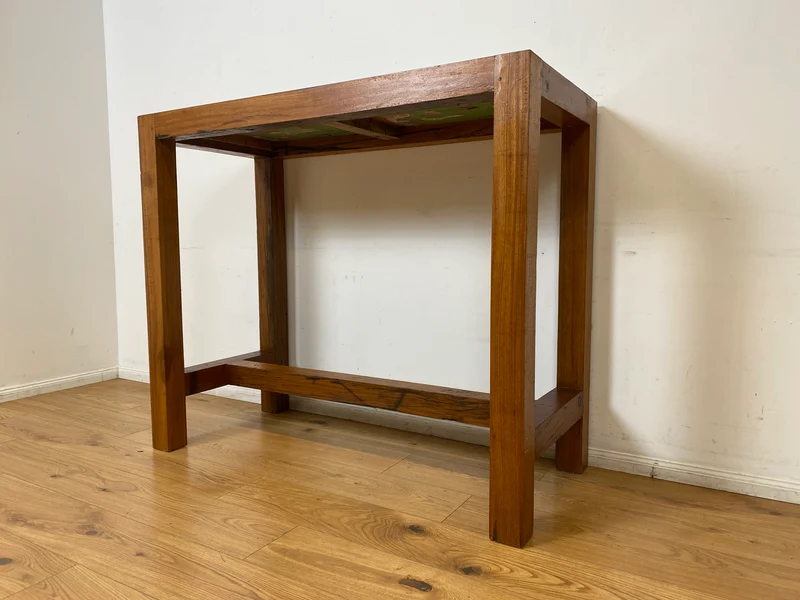 Boatwood by WMK I Schöner & robuster 130x60 Stehtisch handgefertigt aus altem Bootsholz