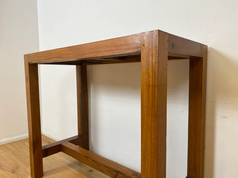 Boatwood by WMK I Schöner & robuster 130x60 Stehtisch handgefertigt aus altem Bootsholz