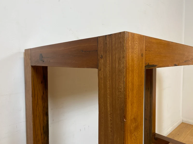 Boatwood by WMK I Schöner & robuster 130x60 Stehtisch handgefertigt aus altem Bootsholz