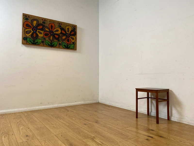 WMK I Edler und gut erhaltener kleiner skandinavischer Mid-Century Beistelltisch in Teakholz I Tisch Ablage Couchtisch Blumentisch Nachttisch Danish Design Vintage 60er Teak I