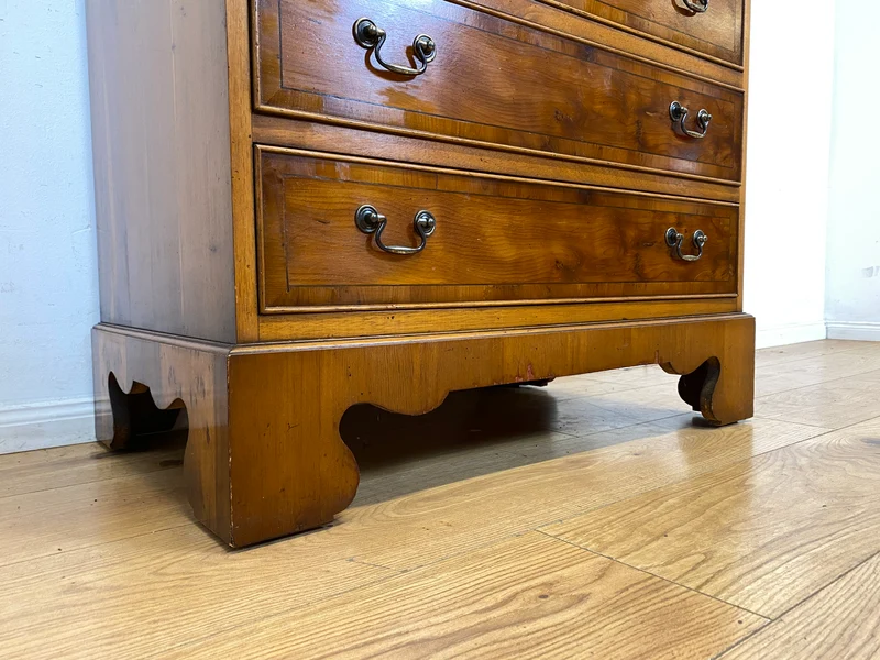 Hübscher Vintage Sekretär in englischem Stil mit stabiler Schreibklappe und Lederschreibunterlage I Schreibkommode Schreibschrank Schreibtisch Kommode Schubladenkommode Regency
