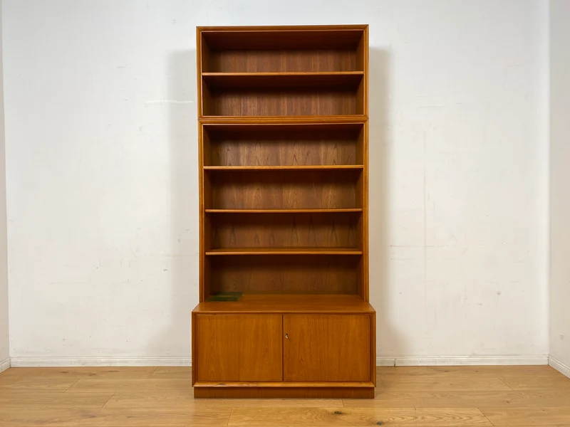Schöner modularer Vintage Bücherschrank von Strobeck in skandinavischem Stil I Teakholz I Regal Bücherregal Holzregal Kommode Danish Design Mid-Century Vintage Teak 70er I