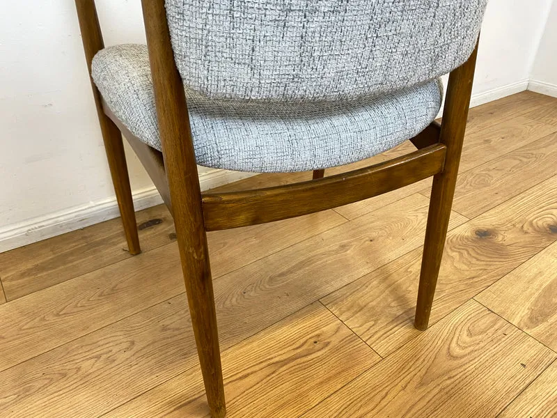 WMK I Skandinavischer Mid-Century Designer Sessel von Ejnar Larsen & Aksel Bender für Fritz Hansen mit Wollbezug & Teakholz Rahmen