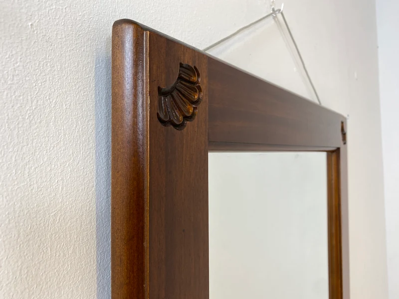WMK I Großer & eleganter Vintage Spiegel im antikem Stil mit verziertem Holzrahmen in Nussbaum