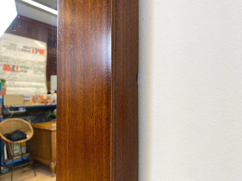 WMK I Großer & eleganter Vintage Spiegel im antikem Stil mit verziertem Holzrahmen in Nussbaum