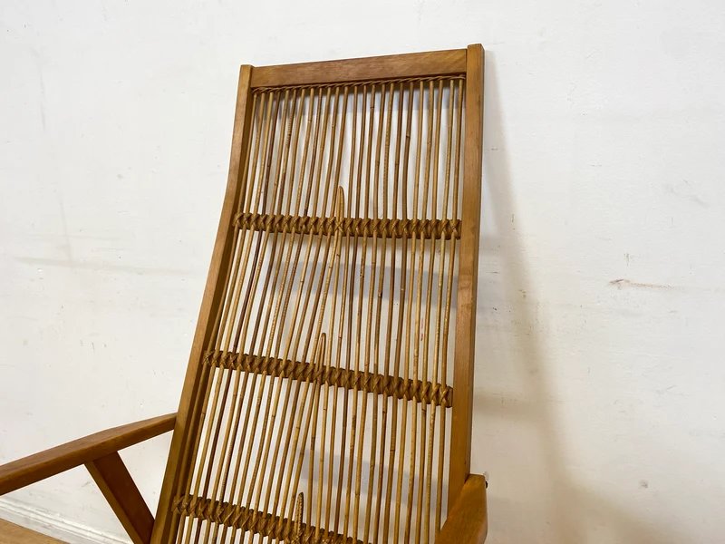 Formschöner und gut erhaltener 60er Jahre Designer Schaukelstuhl von Selman Selmanagic für VEB Hellerau I Stuhl Sessel Lesesessel Rocking Chair Mid-Century DDR Vintage I