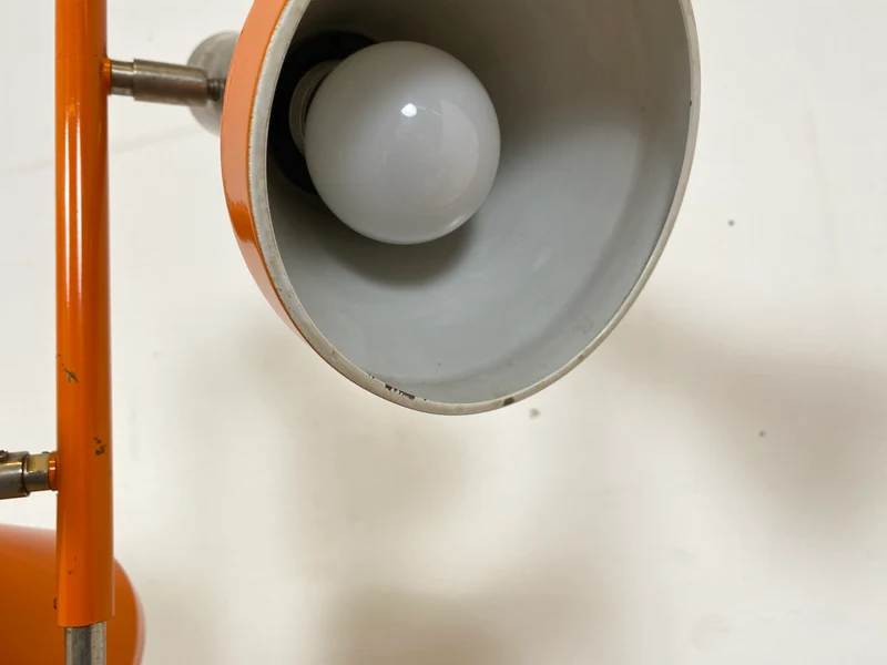 Kultige 70er Jahre Space Age Stehlampe in grandiosem Orange und Chrom mit zwei verstellb. Leuchten I Stehleuchte Lampe Leselampe Licht Pop Art Retro Vintage Mid-Century 60er I