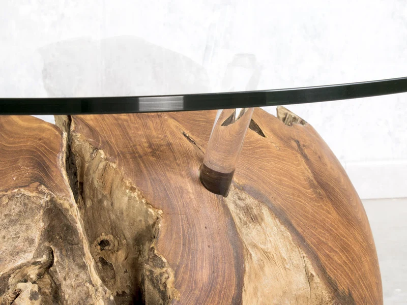 Teak Kugel Couchtisch De Marco massiv auf Maß
