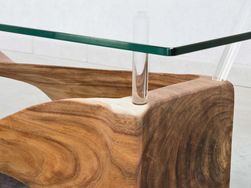 Designer Couchtisch Twist XL mit Glasplatte auf Maß