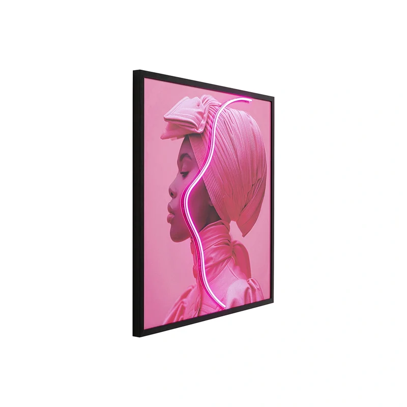 LED Framed Picture – Pink Woman (Pink Tones)