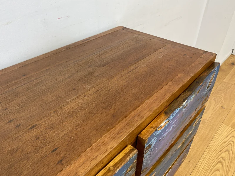 Boatwood by WMK I Besonders schöne handgefertigte Kommode aus altem Bootsholz mit 6 Schubladen