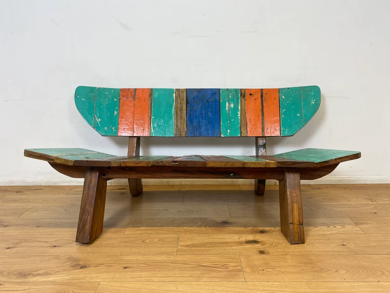 Boatwood by WMK I Einzigartiges handgefertigtes Sofa aus altem Bootsholz