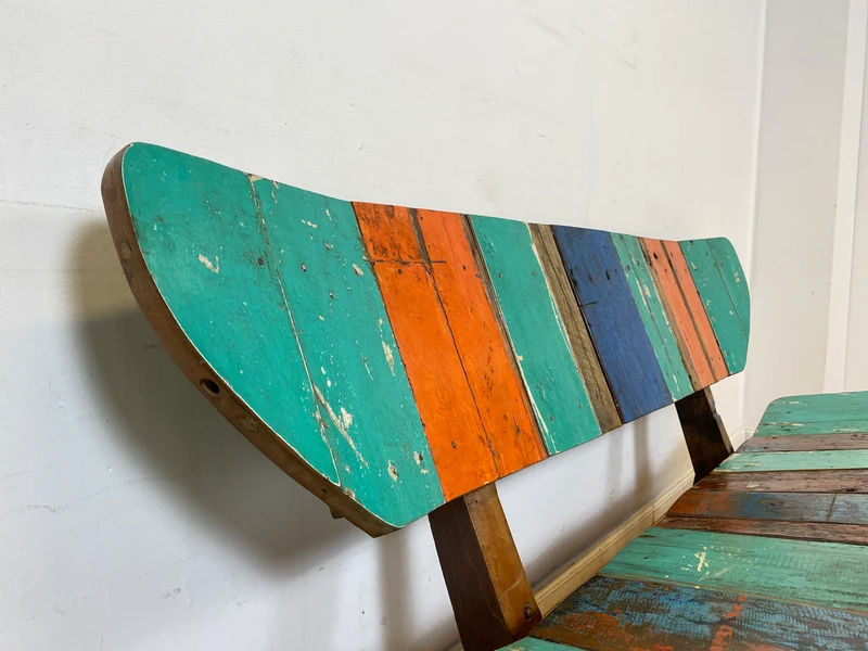Boatwood by WMK I Einzigartiges handgefertigtes Sofa aus altem Bootsholz