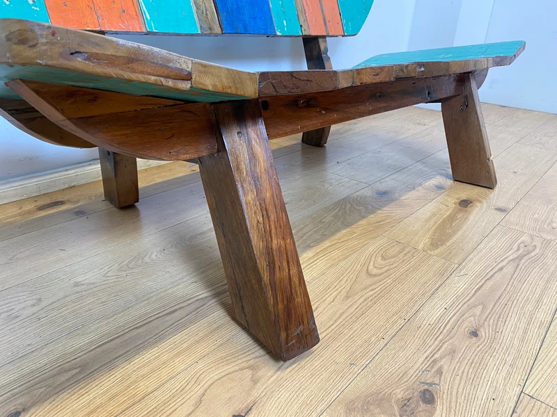 Boatwood by WMK I Einzigartiges handgefertigtes Sofa aus altem Bootsholz
