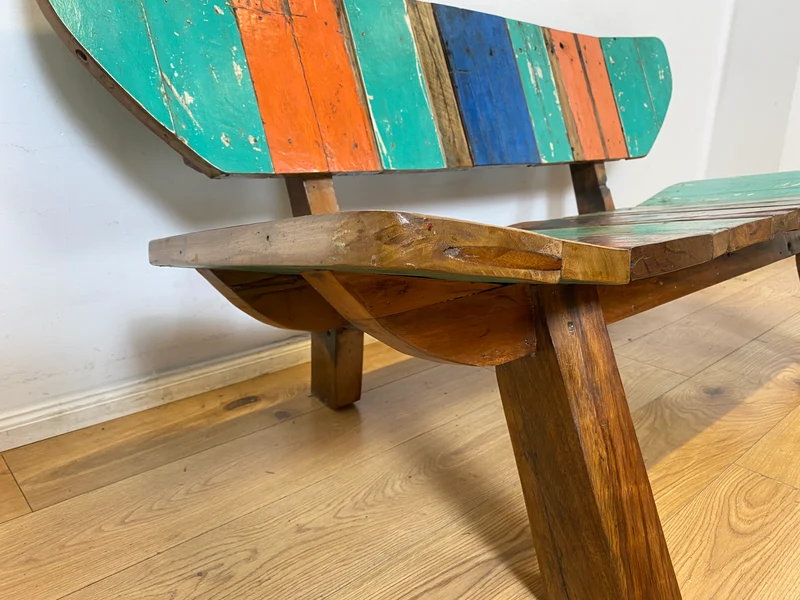 Boatwood by WMK I Einzigartiges handgefertigtes Sofa aus altem Bootsholz