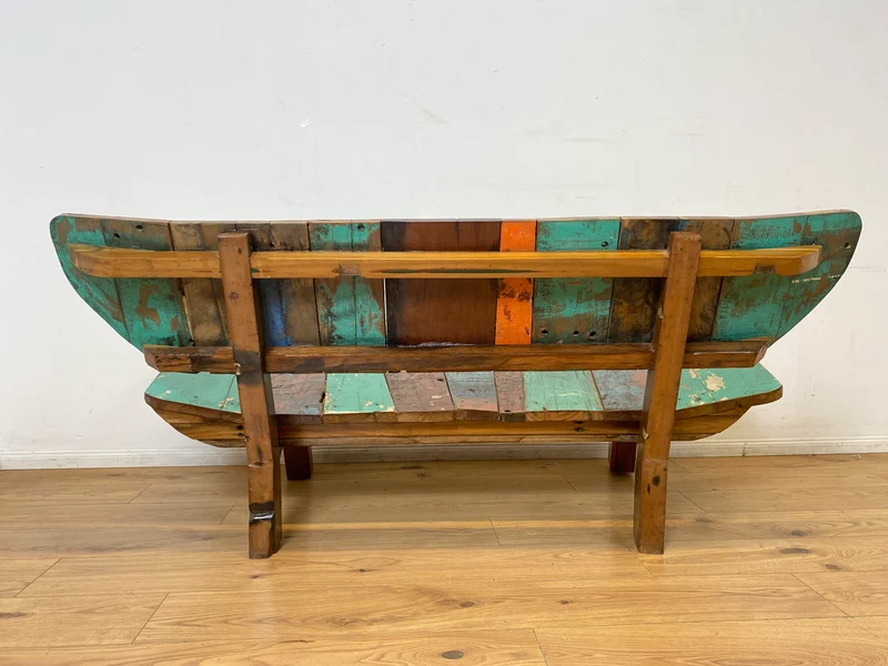 Boatwood by WMK I Einzigartiges handgefertigtes Sofa aus altem Bootsholz