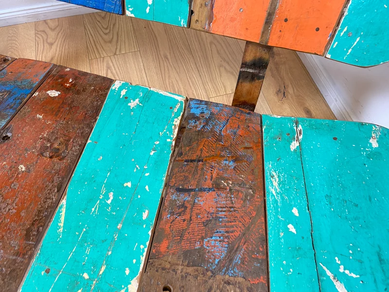 Boatwood by WMK I Einzigartiges handgefertigtes Sofa aus altem Bootsholz