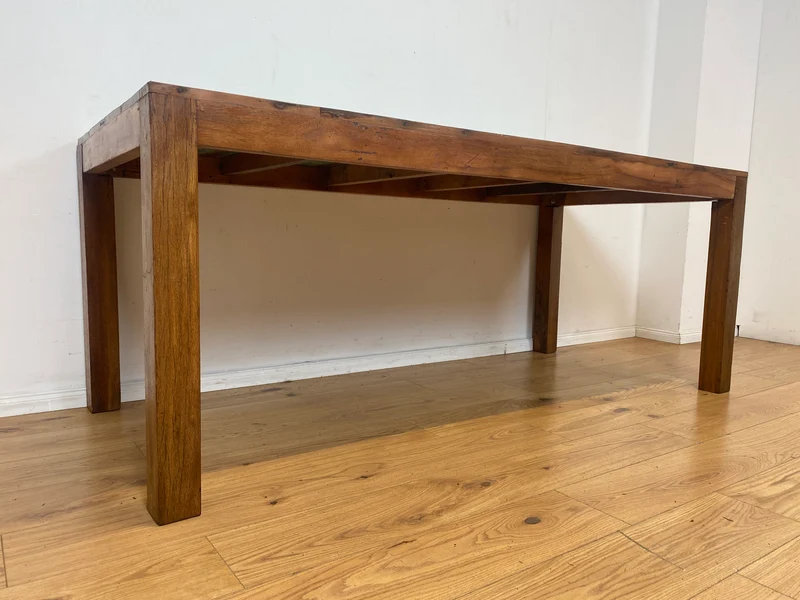 Einzigartiger 200x90cm großer meeresblauer Esstisch handgefertigt aus altem Bootsholz I Teakholz massiv I Tisch Küchentisch Gartentisch Holztisch Dining Table I