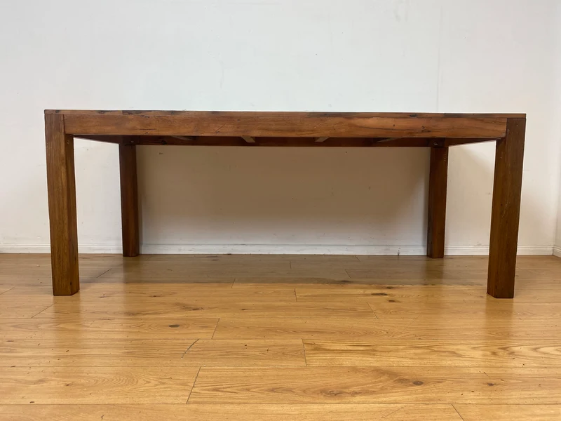 Einzigartiger 200x90cm großer meeresblauer Esstisch handgefertigt aus altem Bootsholz I Teakholz massiv I Tisch Küchentisch Gartentisch Holztisch Dining Table I