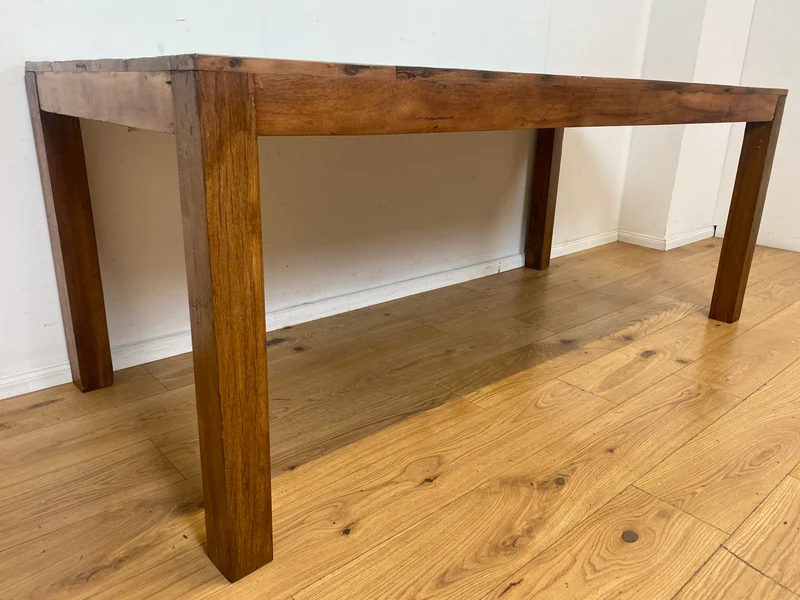 Einzigartiger 200x90cm großer meeresblauer Esstisch handgefertigt aus altem Bootsholz I Teakholz massiv I Tisch Küchentisch Gartentisch Holztisch Dining Table I