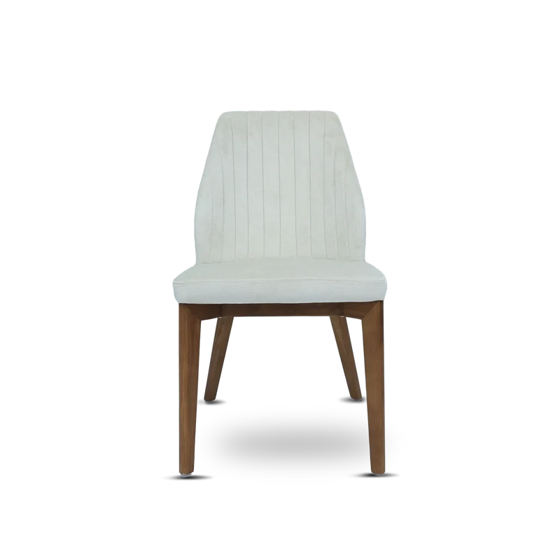 Rochelle Dining Chair Beige Walnut Leg